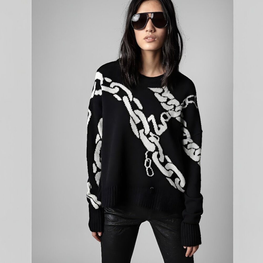 Zadig & Voltaire Starry Ws Chain Cashmere Sweater